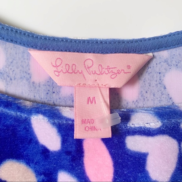 LILLY PULITZER NENA VELOUR JUMPSUIT BECKON BLUE SPARKLING GROTTO - Picture 4 of 5